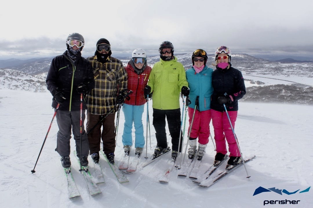 Skiers at top of mountain